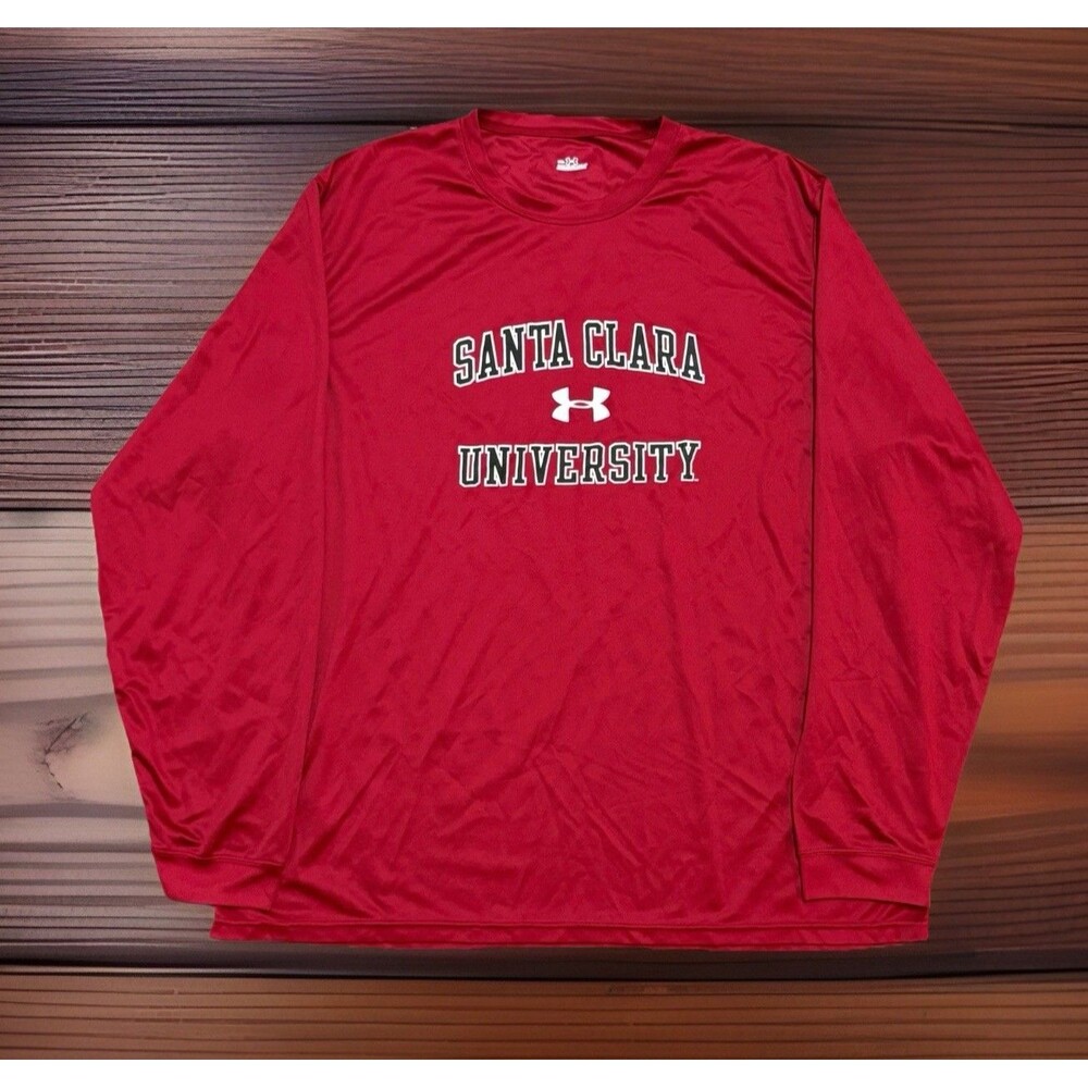 Santa Clara University Broncos Long Sleeve Shirt Under Armour Red Men’s Size XXL